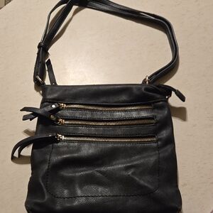 Black Leather Crossbody Bag